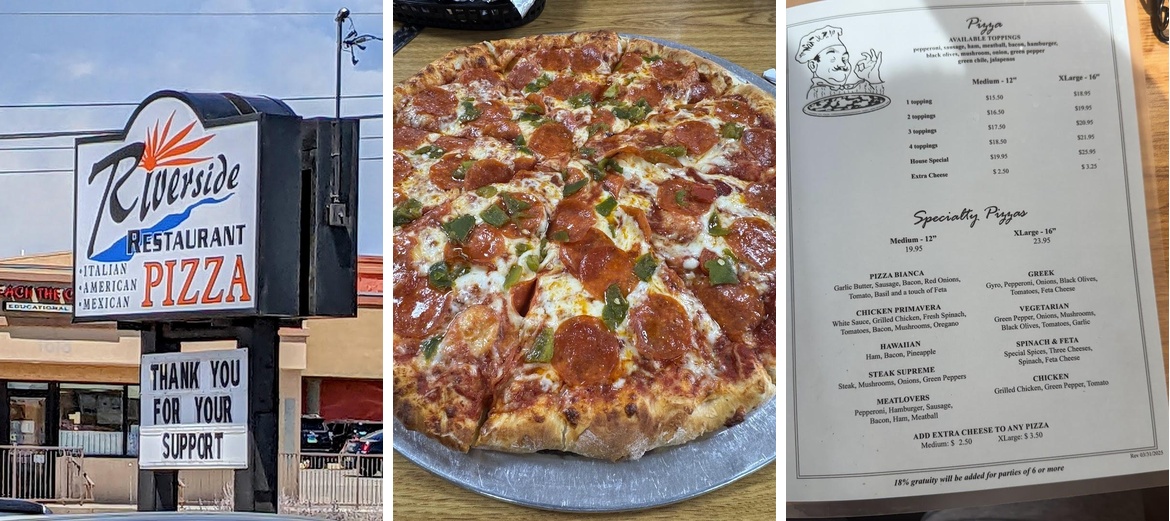Riverside Pizza Restaurant Menu