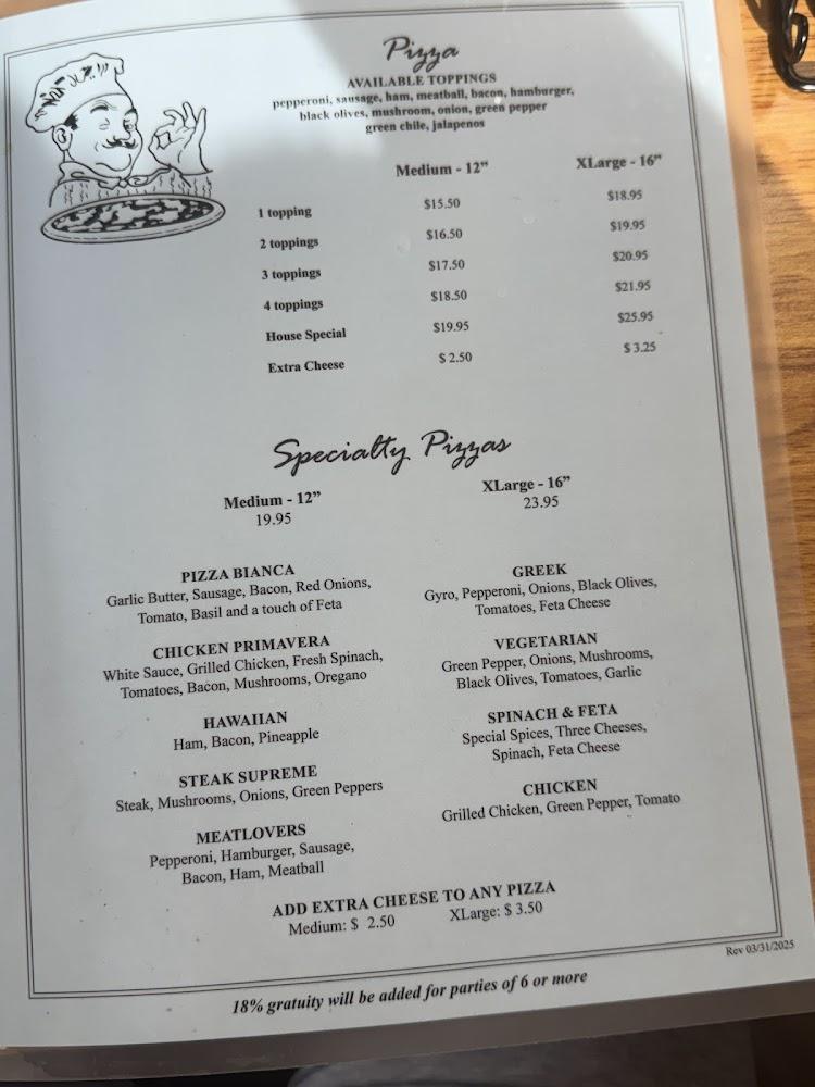 Riverside Pizza Restaurant Menu image 1