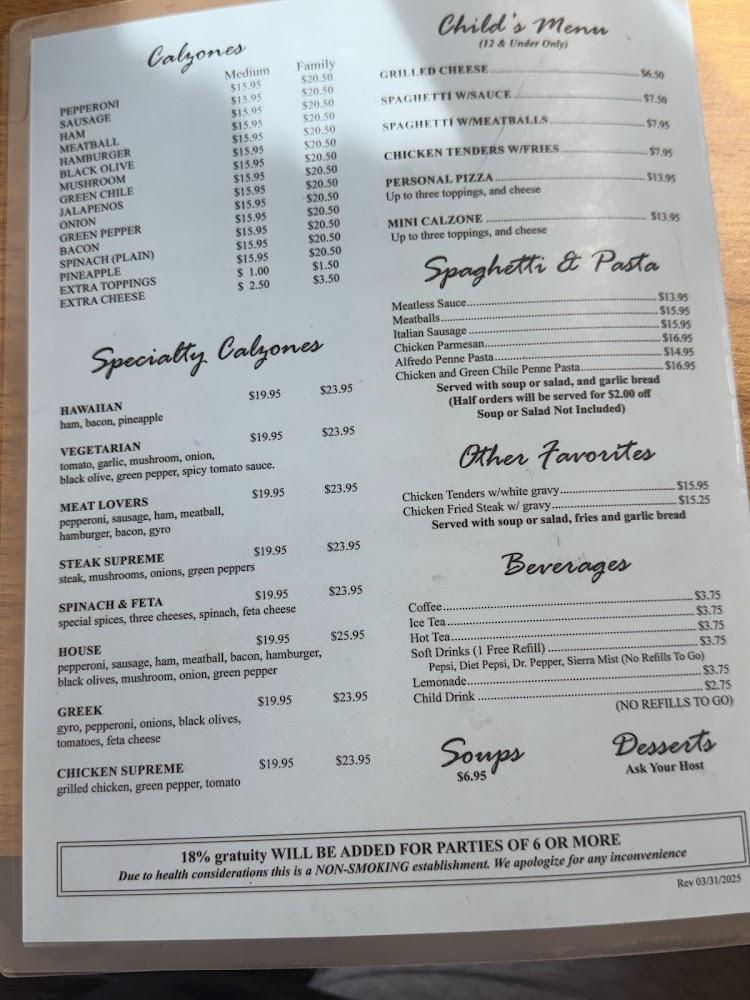 Riverside Pizza Restaurant Menu image 2